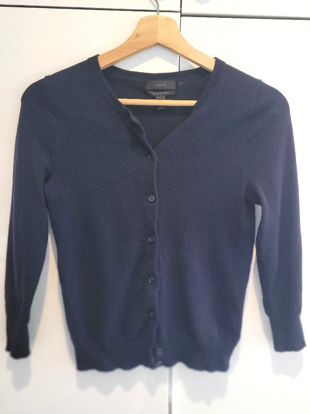 J. Crew 100% Cashmere Cardigan Sweater Navy Blue Size XS